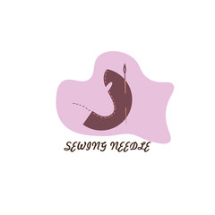 sewing needle vector illustration color logo design