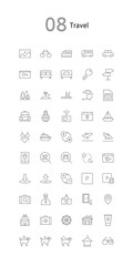 Vector illustration of thin line icons
