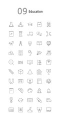 Vector illustration of thin line icons