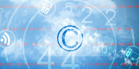 
2d illustration copyright symbol concept 