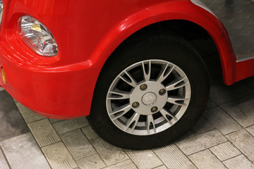 Obraz na płótnie Canvas Car wheel on a car close-up.