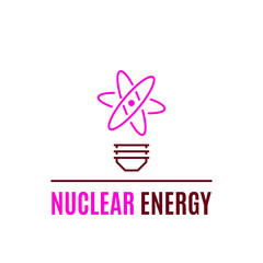 Nuclear energy logo template, flat style icon design.