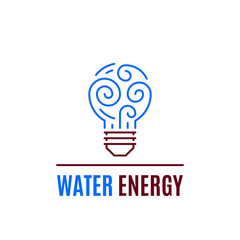 Water energy logo template, flat style icon design.