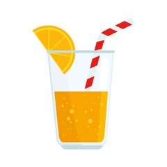 juice of orange in glass, in white background vector illustration design