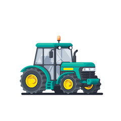 Tractor isolated on white background, flat style vector