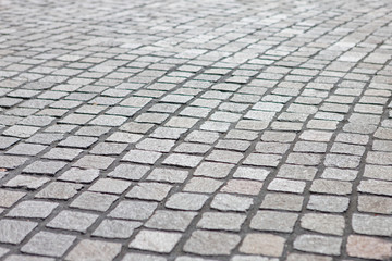 Close-up view of stone pavement