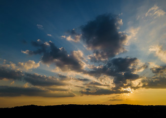Landscape red purple orange blue pink sunset sky cloud dramatic