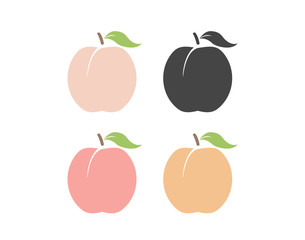 Peach icon.  Peach vector illustration.  Peach fruit vector illustration. 