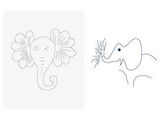 Elephant symbol - vector illustration in white background .logo design elephant,elephant minimal,graphics ,vintage retro logo design .elephant line art logo design 4