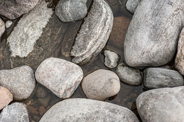 Various gray stones texture background