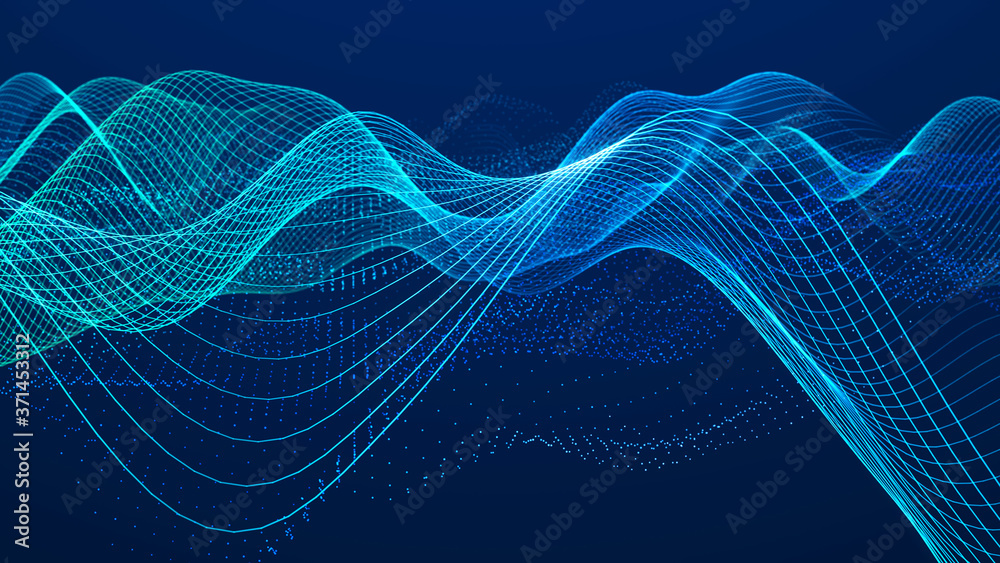 Poster Digital technology background. Network connection. Futuristic background for presentation design. 3d