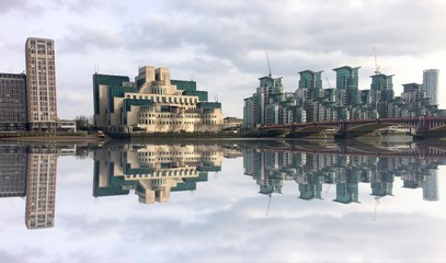 A view of the river Thames in London by the MI6 Building