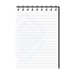 notebook supply open on white background vector illustration design