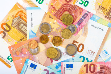 Billets et pièces en euros