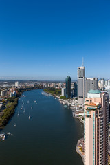 Obraz premium Drone shot of Brisbane city