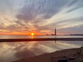 sunset on the beach