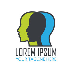 brain logo with text space for your slogan or tag line, vector illustration