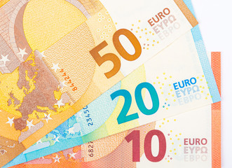 Détail de billets de banque en euros
