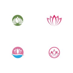 Set Beauty Vector lotus flowers