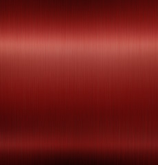 Metal red background or texture of brushed steel plate with reflections