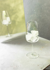 Wine glass in the mirror