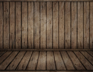 Old wooden background for montage or product presentation. 3D illustration