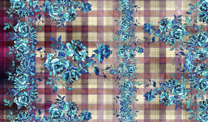 Seamless plaid pattern in stripes.Tartan pattern. Checkered texture for clothing fabric prints, web design, home textile. Seamless.Geometric pattern - Ekose. İllüstrasyon