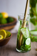 Lemon, Lime, Cucumber and Mint Detox Water