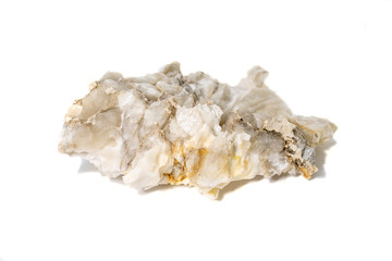 raw piece of quartz isolated on a white background