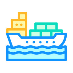 ship shipping containers color icon vector illustration
