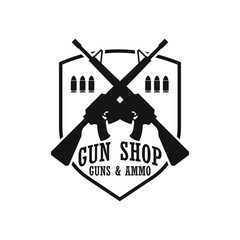 shooting gun logo for shooting club, vector illustration