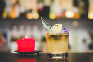Nice summer cocktails in the bar