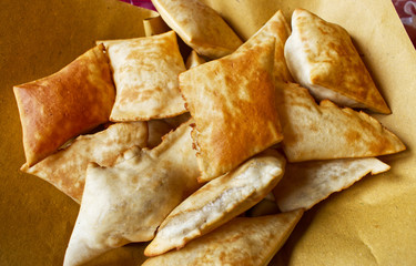 Gnocco fritto. Traditional Italian Emilia Romagna, Modena region appetizer. Also known as: Crescentine fritte in Bologna region. Substitute for bread, made with fried dough.
