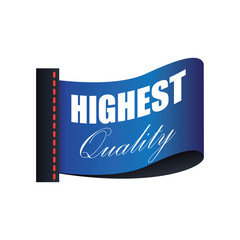 fabric tag highest quality clothing labels. vector illustration