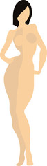 vector eps illustration of a naked woman posing. beautiful female mannequin on white background.