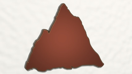 mountain 3D drawing icon - 3D illustration for landscape and beautiful