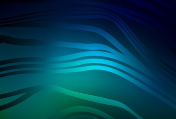 Dark Blue, Green vector backdrop with bent lines.