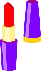 lipstick makeup cosmetic icon on white background vector illustration