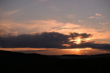sunset landscape with colorfully clouds