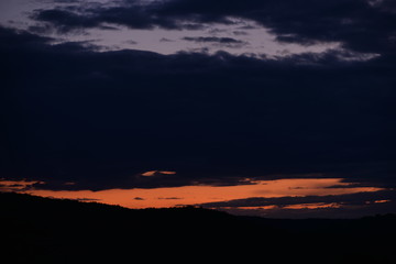 sunset landscape with colorfully clouds