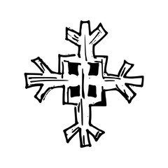 Snowflake Hand Drawn Icon Vector