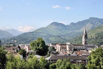 Fototapeta na wymiar A view of Lourdes in France
