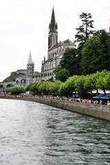Fototapeta na wymiar A view of Lourdes in France