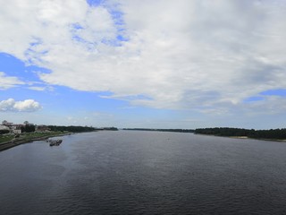 river and clouds