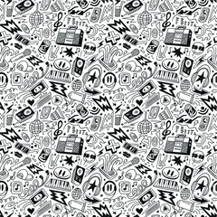 Obraz premium music party- seamless vector background,design element