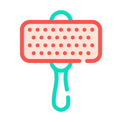 brush for clean dog wool color icon vector illustration