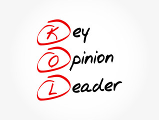 KOL - Key Opinion Leader acronym, business concept background