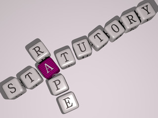 statutory rape crossword by cubic dice letters - 3D illustration