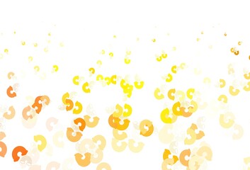 Light Orange vector background with rainbow symbols.