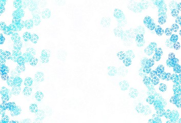 Light BLUE vector natural backdrop with leaves.